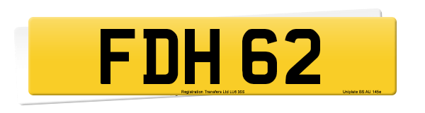 Registration number FDH 62